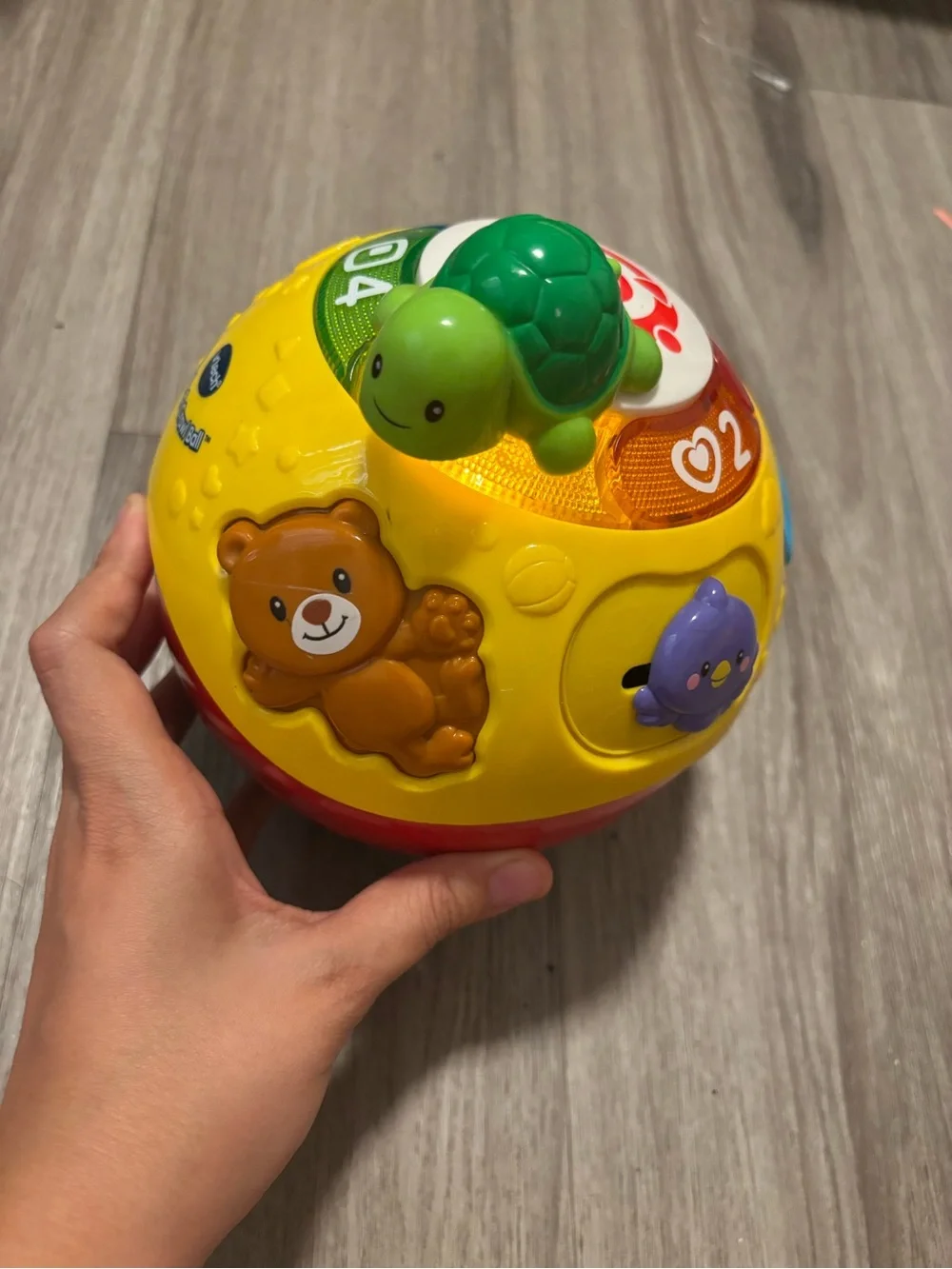 Interactive Yellow Turtle Pop-Up Learning Ball for Toddlers